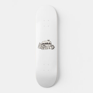 Kersthuis met sneeuwpop persoonlijk skateboard