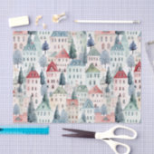 Kersthuis Naadloos Patroon Tissuepapier (Craft)