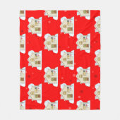 Kersthuis patroon  fleece deken (Voorkant)