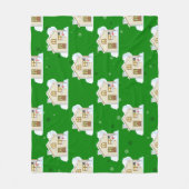 Kersthuis patroon  fleece deken (Voorkant)
