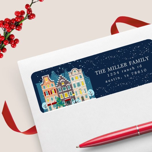 Kersthuis sneeuwvakantieadres terugkeringsadres etiket