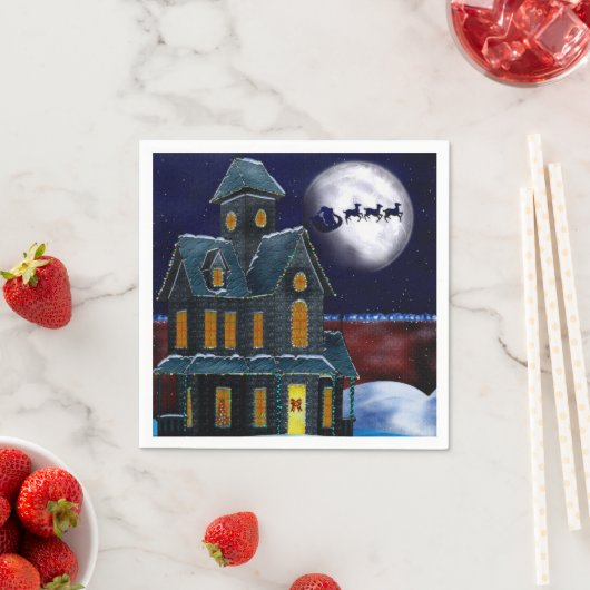 Kersthuis Vakantie Volkskunst BULK NAPKINS Servetten (Insitu)