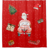 Kersthuis van de Kerstman Douchegordijn (Voorkant)