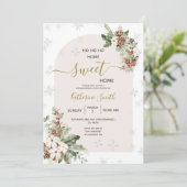 Kersthuis Verwarmingsfeest Thuis Zoete Thuis Kaart (Staand voorkant)