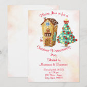 Kersthuis Verwarmingsfeest Uitnodiging (Voorkant / Achterkant)