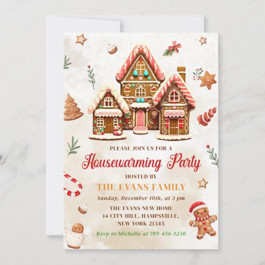 Kersthuis Verwarmingsfeest Winter Kaart (Voorkant)