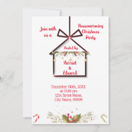 Kersthuis Verwarmingsparty Uitnodiging