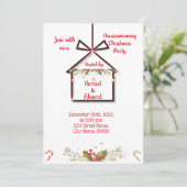 Kersthuis Verwarmingsparty Uitnodiging (Staand voorkant)