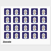 Kersthuis voor feeën vierkante sticker (Vel)