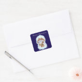 Kersthuis voor feeën vierkante sticker (Envelop)