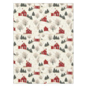 Kersthuis Winter Landschap Boerderij Tafelkleed (Voorkant)