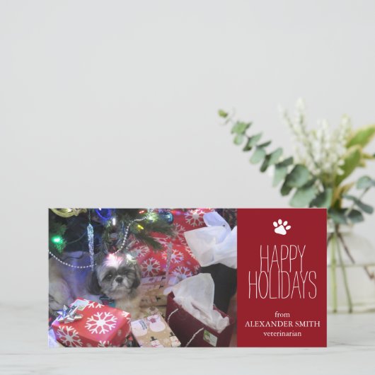 Kersthuisdier 8"x 4"Fotokaart Feestdagenkaart (Staand voorkant)