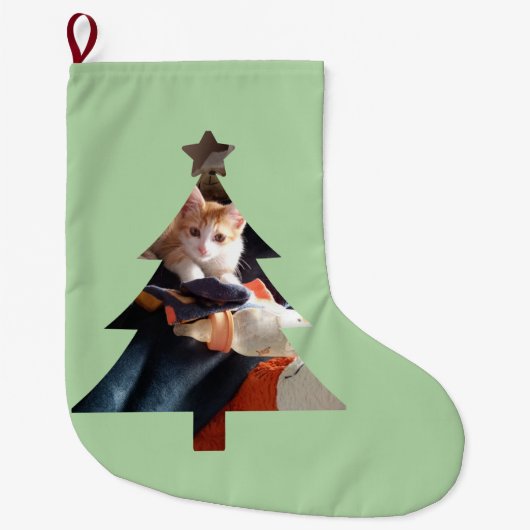 Kersthuisdierfoto grote kerstsok (Voorkant)