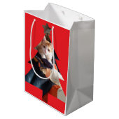 Kersthuisdierfoto medium cadeauzakje (Achterkant Gekanteld)