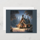 Kersthuisje 5 feestdagenkaart (Voorkant / Achterkant)