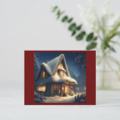 Kersthuisje 6 feestdagenkaart (Staand voorkant)