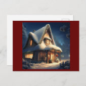 Kersthuisje 6 feestdagenkaart (Voorkant / Achterkant)