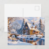 Kersthuisje aan de Sneeuwrivier Briefkaart (Voorkant / Achterkant)
