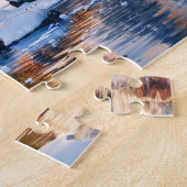 Kersthuisje aan de Sneeuwrivier Legpuzzel (Zijkant)