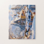 Kersthuisje aan de Sneeuwrivier Legpuzzel (Verticaal)