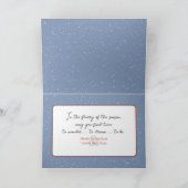 Kersthuisje in sneeuwvlokken feestdagen kaart (Binnen)