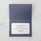 Kersthuisje in sneeuwvlokken feestdagen kaart (Binnen)