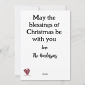 Kersthuisje onder stolp feestdagenkaart (Achterkant)