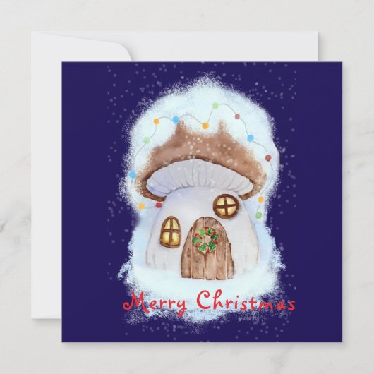 Kersthuisje voor de fee feestdagenkaart (Voorkant)