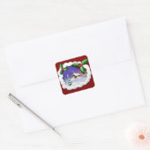kersthuisstickers vierkante sticker (Envelop)