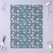 Kersthuizen Blauwe Inpakpapier Tissuepapier (Craft)