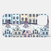 Kersthuizen, feestelijk patroon. Case-Mate iPhone case (Achterkant (horizontaal))