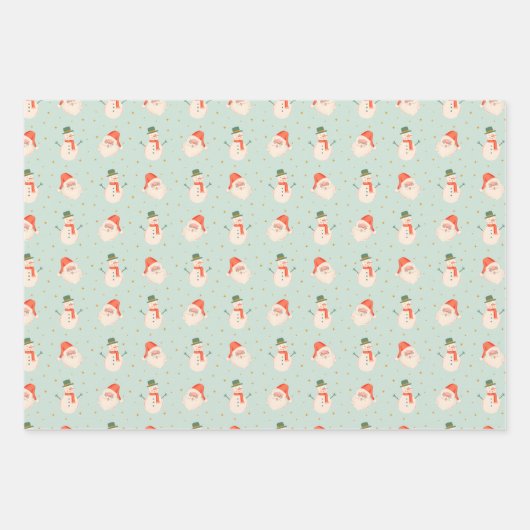 Kersthuizen, Kerstman, Frosty en Bows Inpakpapier Vel (Voorkant 2)