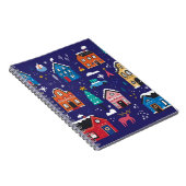 Kersthuizen: platte  illustratie. notitieboek (Rechterzijde)