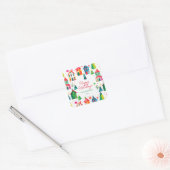 Kersthuizen Prettig Kerstfeest Vierkante Sticker (Envelop)