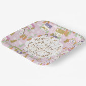 Kersthuizen Roze Papieren Bordje (Gebogen)