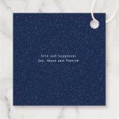 Kersthuizen sneeuwnacht gelukkige vakantie gunst t bedankjes labels (Achterkant)