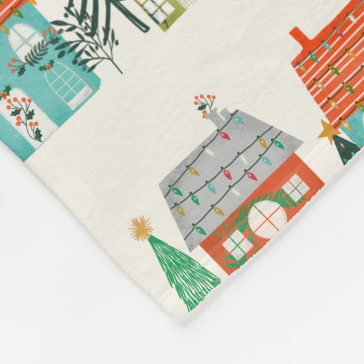 Kersthuizen White Fleece Deken (Hoek)