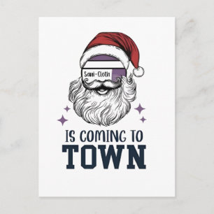 Kersthulp RN-verpleegster Kerstman Feestdagenkaart