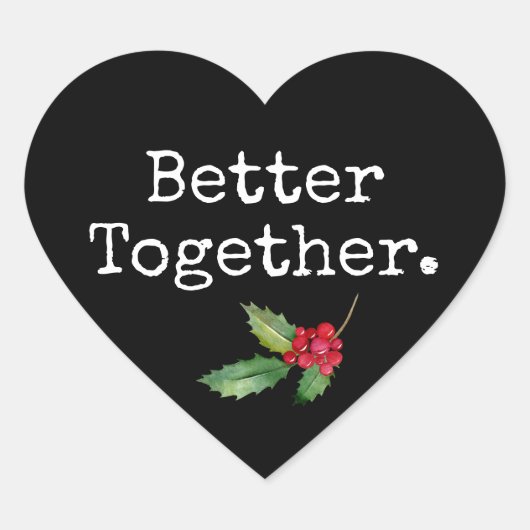 Kersthulst beter samen Zwarte Hart Sticker (Voorkant)