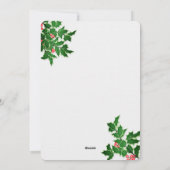 Kersthulst en bessen verticale foto feestdagenkaart (Achterkant)