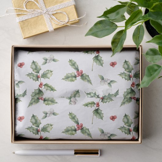 Kersthulst en maretak tissuepapier (Geschenk)