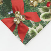 Kersthulst en rode linten fleece deken (Hoek)