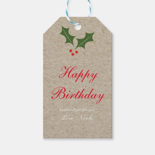 Kersthulstak Kerstcadeau Gift Tag Cadeaulabel (Voorkant)