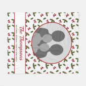 Kersthulstakken en linten aangepaste fototemplate fleece deken (Voorkant (Horizontaal))