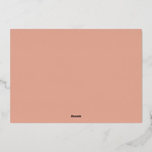 Kersthulstfoto Vrede & Liefde Roze Goud Folie Feestdagenkaart (Achterkant)