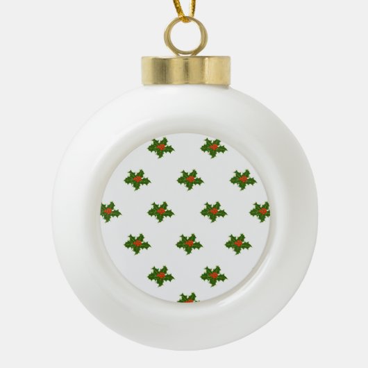 Kersthulstpatroon keramische bal ornament (Voorkant)