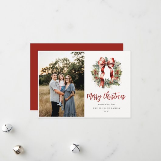 Kersthulzenkrans Foto Feestdagenkaart (Voorkant / Achterkant in situ)