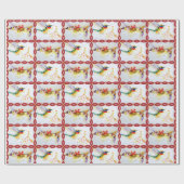 kerstHummingbird Waterverf Print Cadeaupapier (Vlak)