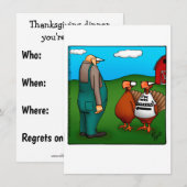 Kersthumor Dinerparty Uitnodigingen (Voorkant / Achterkant)