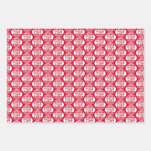 kerstHumor | Officiële Nice-lijst van Santa Inpakpapier Vel (Voorkant)